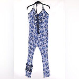 Poupette St Barth Women’s Lola Long Jumpsuit Floral Lightweight Viscose LARGE